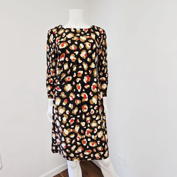 Jude Connally Dresses & Skirts - Jude Connally Dress Medium Animal Print Ruched Stretch 3/4 Sleeve Jude Cloth